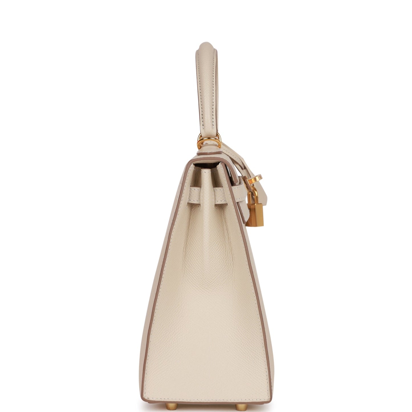 Hermes Kelly 25 Sellier Craie Epsom Gold Hardware