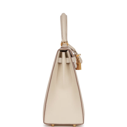 Hermes Kelly 25 Sellier Craie Epsom Gold Hardware