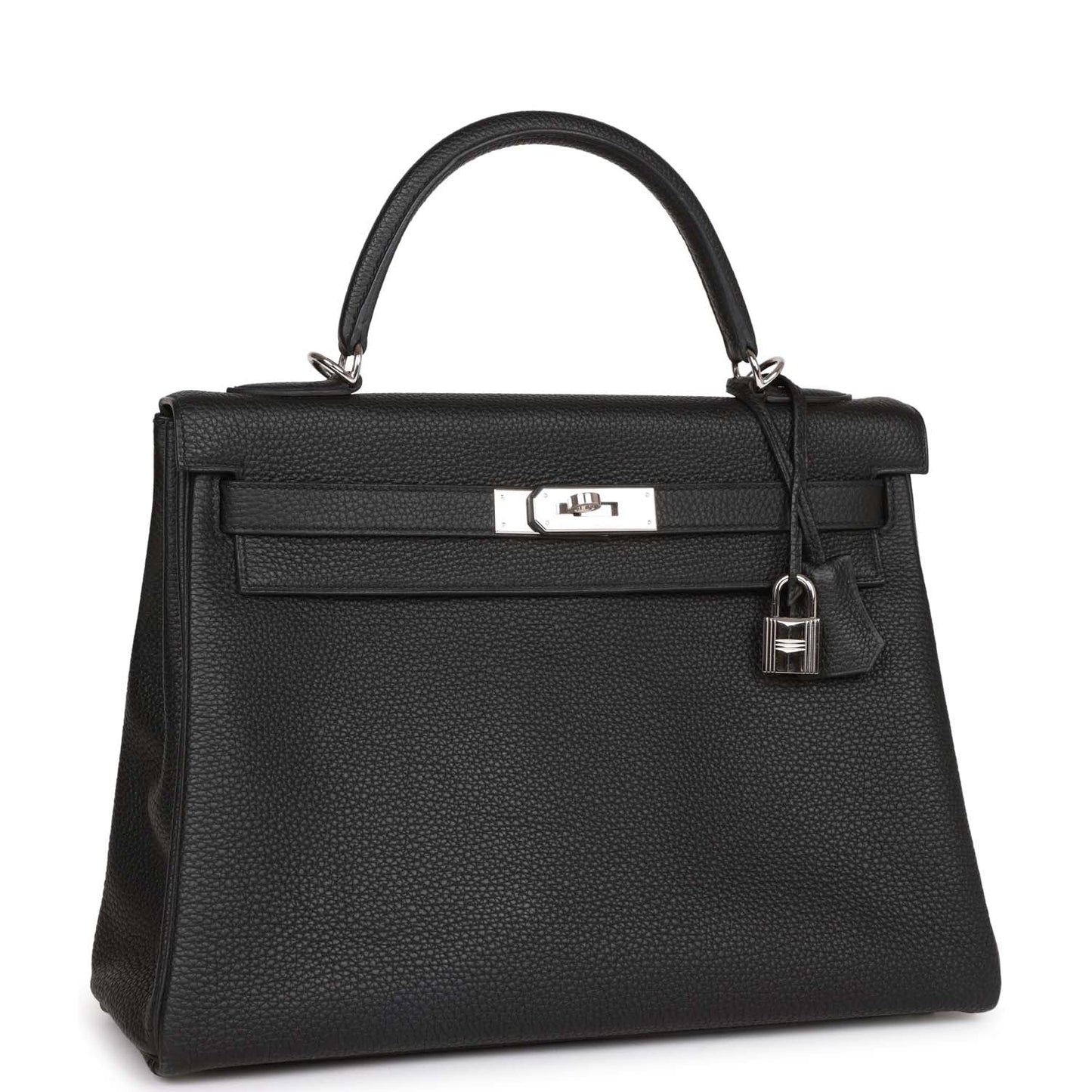 Hermes Kelly 32 Retourne Black Togo Palladium Hardware