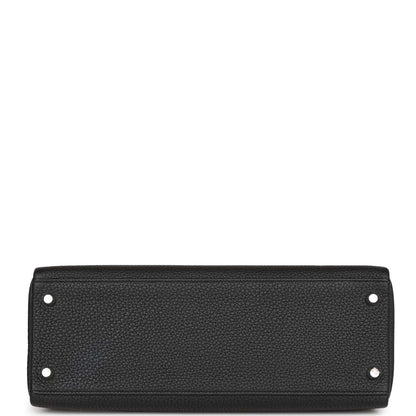 Hermes Kelly 32 Retourne Black Togo Palladium Hardware