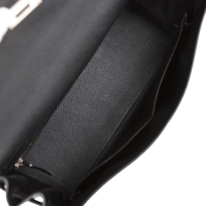 Hermes Kelly 32 Retourne Black Togo Palladium Hardware