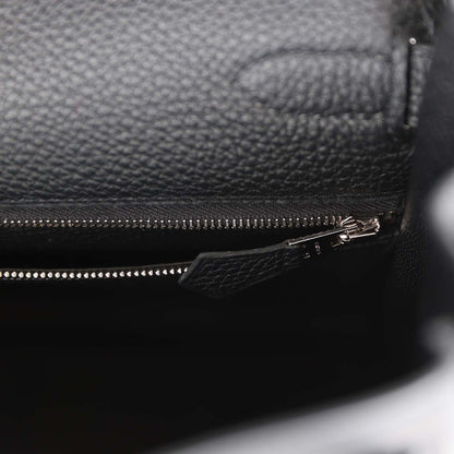 Hermes Kelly 32 Retourne Black Togo Palladium Hardware