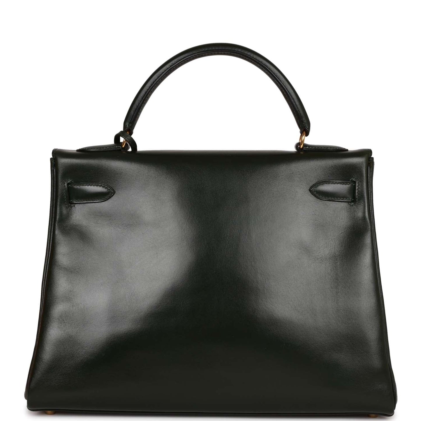 Hermes Kelly 32 Retourne Vert Fonce Box Gold Hardware