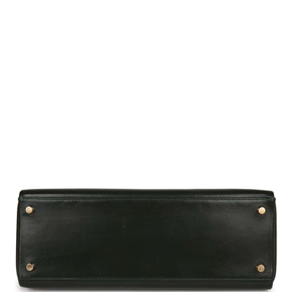 Hermes Kelly 32 Retourne Vert Fonce Box Gold Hardware