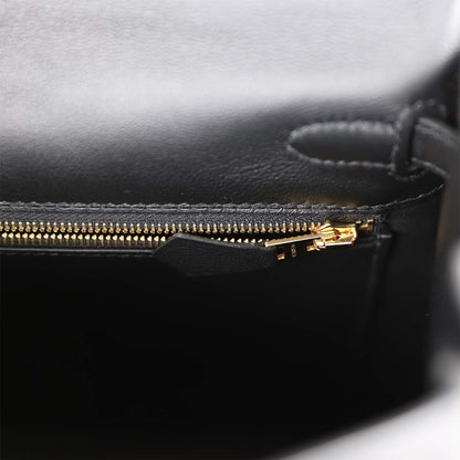 Hermes Kelly 25 Retourne Black Swift Gold Hardware