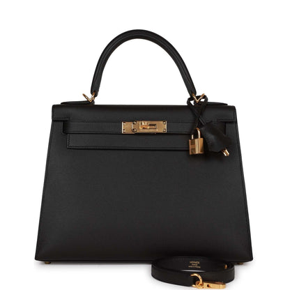Hermes Kelly 28 Sellier Black Madame Gold Hardware