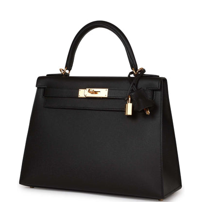 Hermes Kelly 28 Sellier Black Madame Gold Hardware