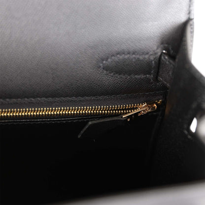 Hermes Kelly 28 Sellier Black Madame Gold Hardware