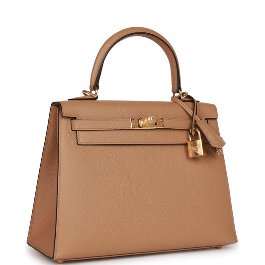 Hermes Kelly 25 Sellier Chai Epsom Gold Hardware
