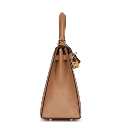 Hermes Kelly 25 Sellier Chai Epsom Gold Hardware