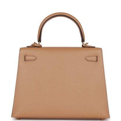 Hermes Kelly 25 Sellier Chai Epsom Gold Hardware