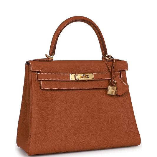Hermes Kelly 28 Retourne Gold Togo Gold Hardware