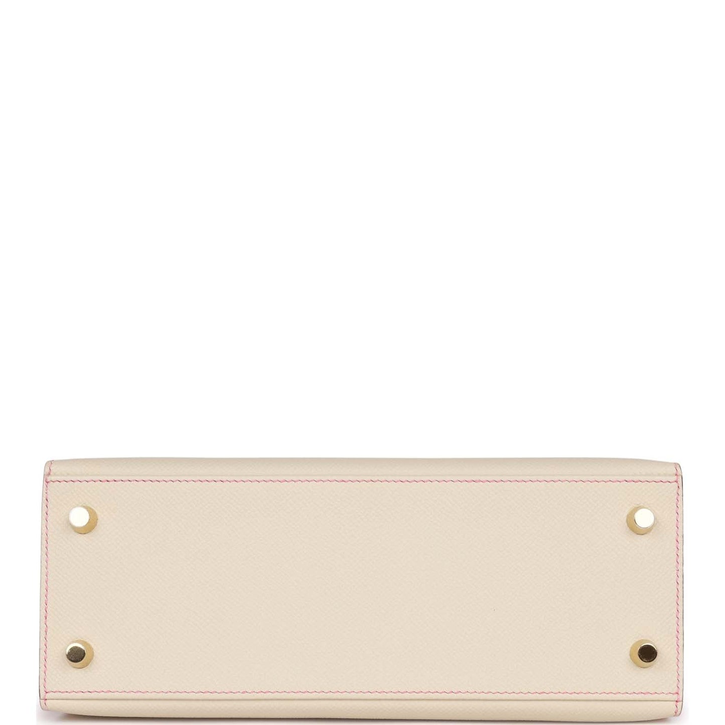 Hermes Kelly 25 Sellier Craie and Rose Lipstick Epsom Brushed Gold Hardware