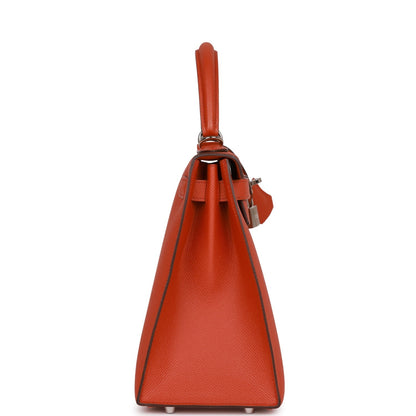 Hermes Kelly 28 Sellier Terre Battue Epsom Palladium Hardware