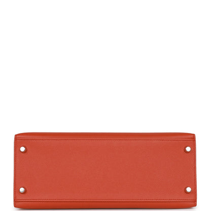 Hermes Kelly 28 Sellier Terre Battue Epsom Palladium Hardware