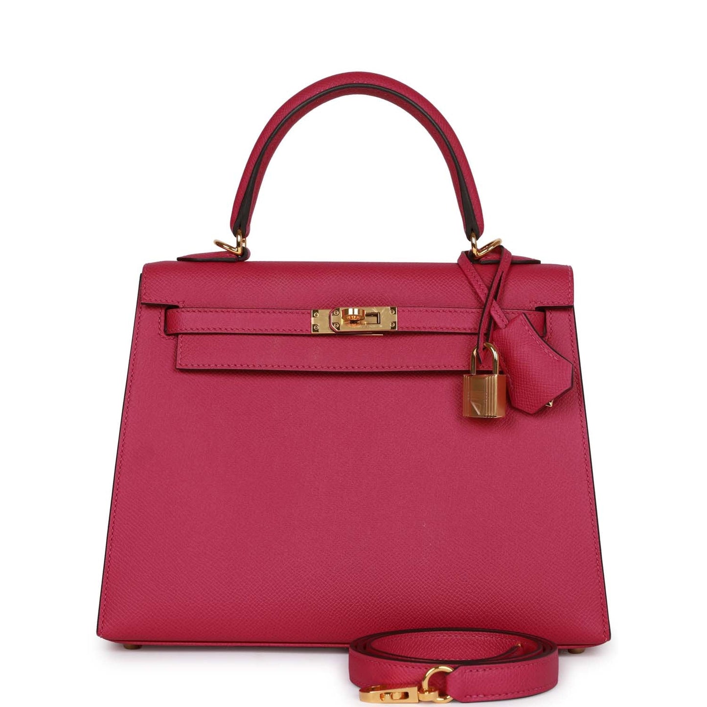 Hermes Kelly 25 Sellier Rose Pourpre Epsom Gold Hardware