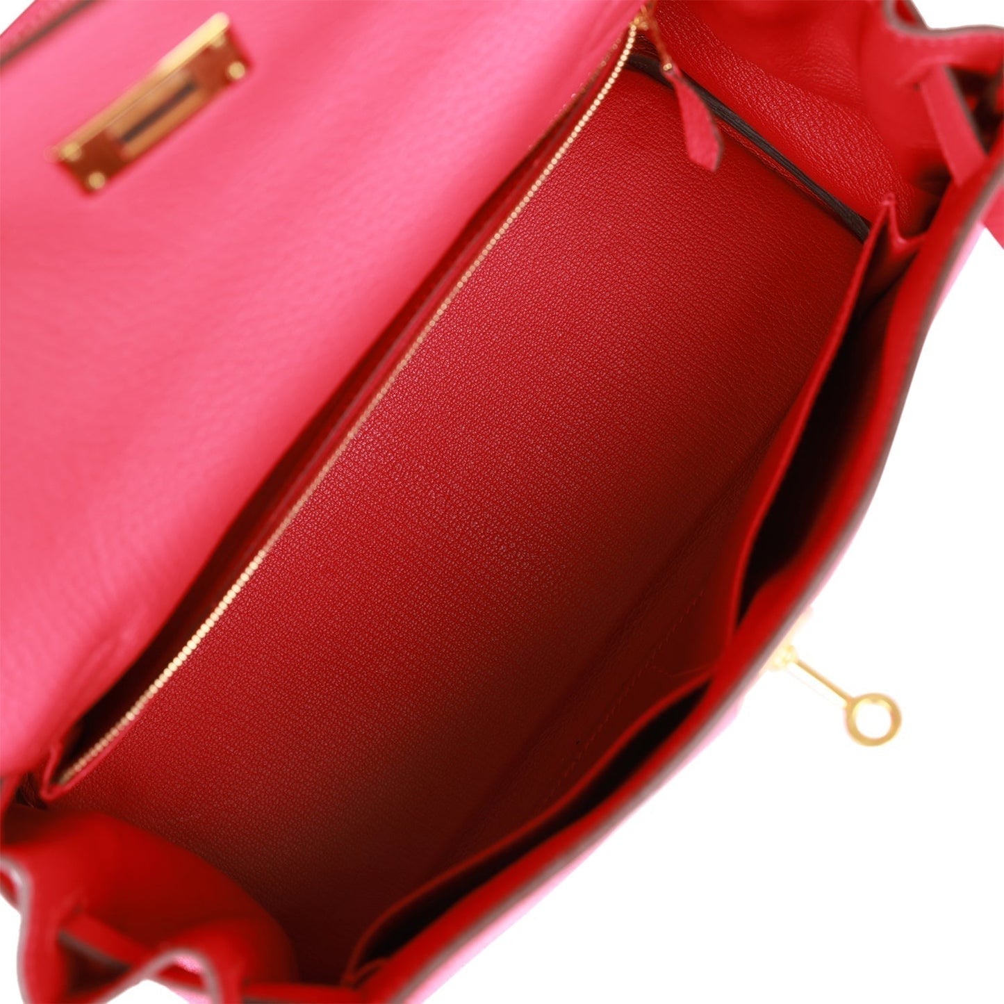 Hermes Kelly 28 Retourne Rose Extreme Clemence Gold Hardware