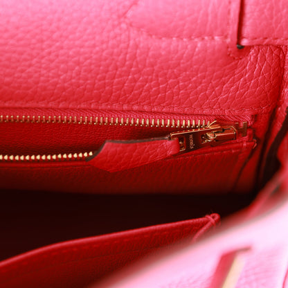 Hermes Kelly 28 Retourne Rose Extreme Clemence Gold Hardware