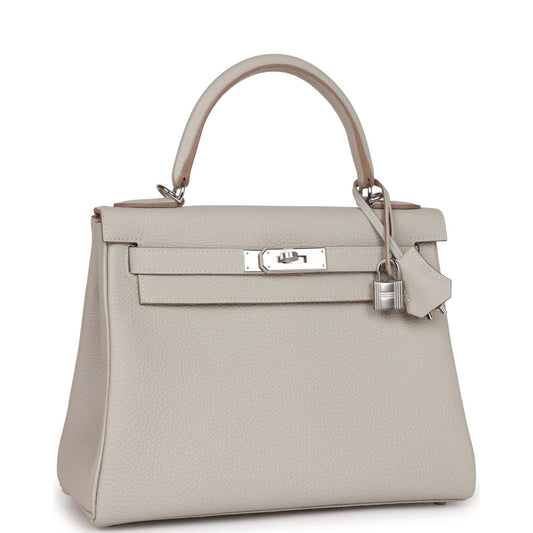 Hermes Kelly 28 Retourne Gris Perle Togo Palladium Hardware