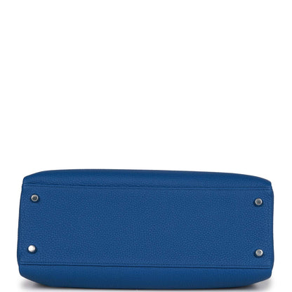 Hermes Kelly 32 Retourne Bleu France Togo Palladium Hardware