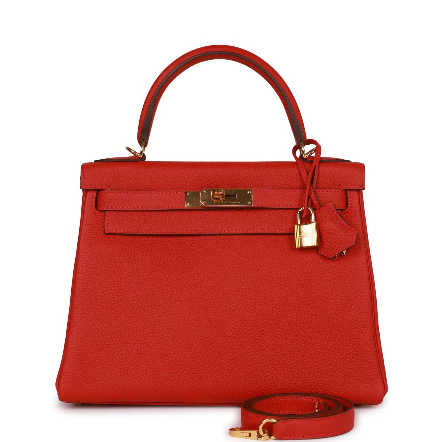 Hermes Kelly 28 Retourne Rouge Casaque Togo Gold Hardware
