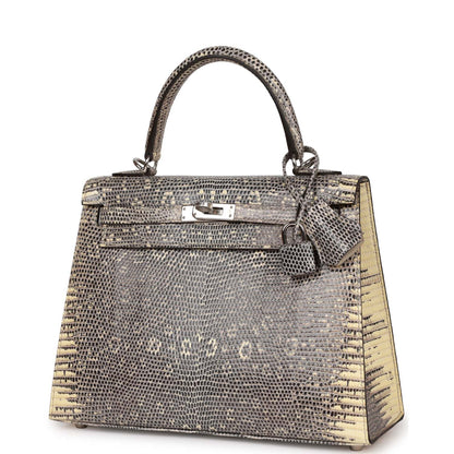 Hermes Kelly 25 Sellier Ombre Veranus Salvator Lizard Palladium Hardware