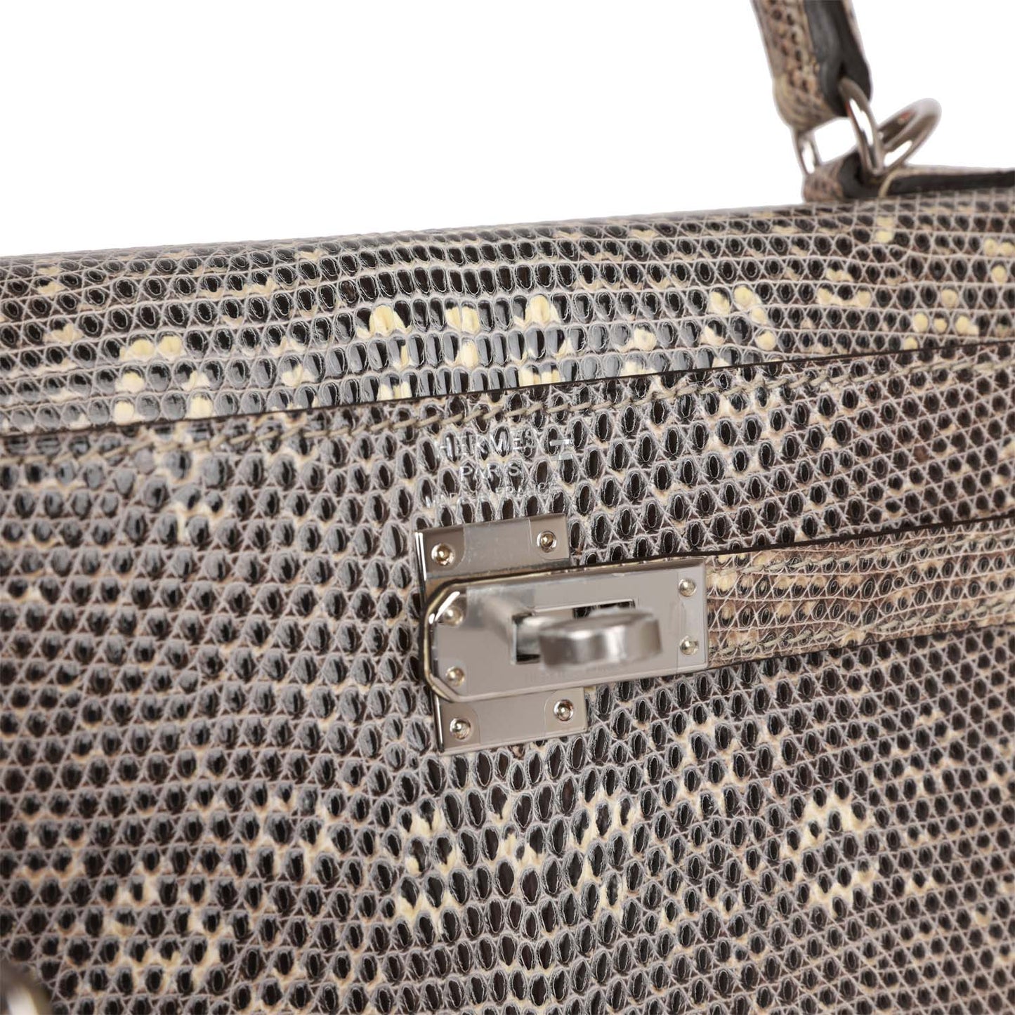 Hermes Kelly 25 Sellier Ombre Veranus Salvator Lizard Palladium Hardware