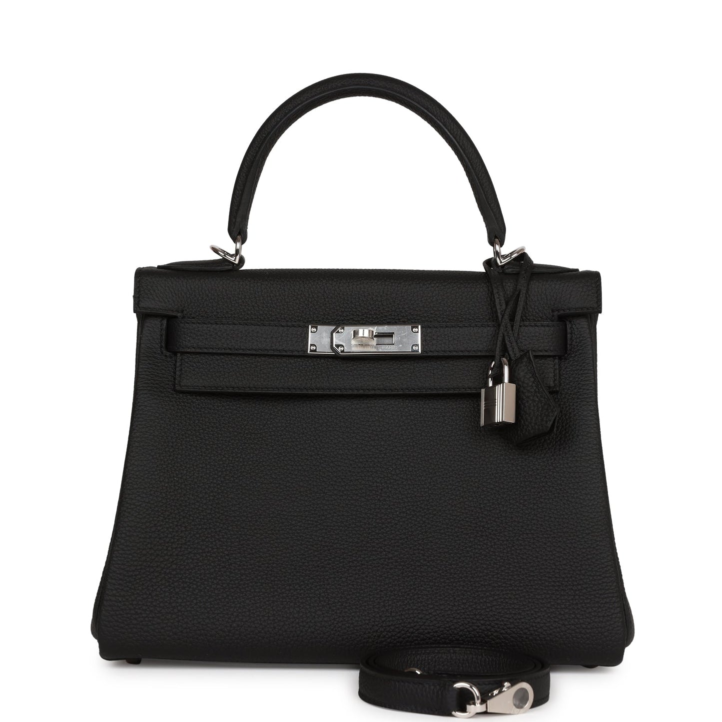 Hermes Kelly 28 Retourne Black Togo Palladium Hardware