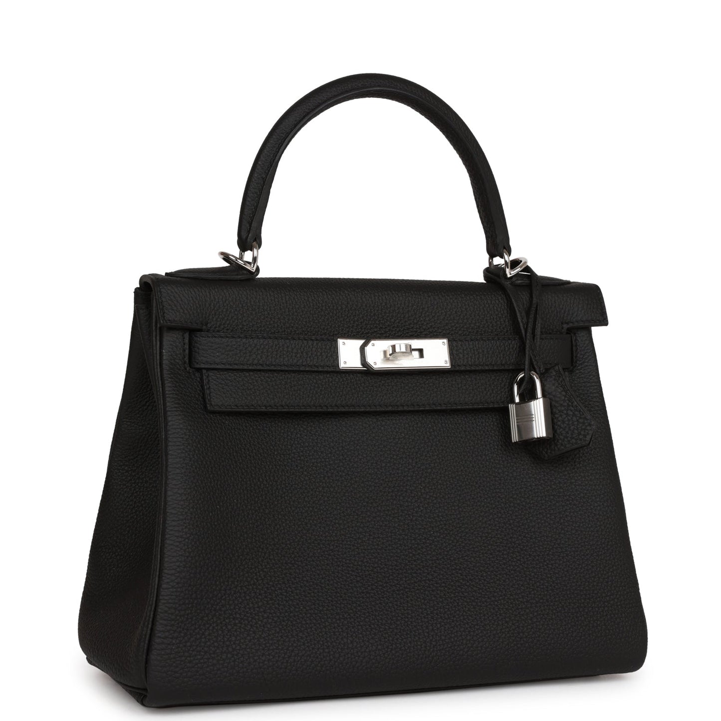 Hermes Kelly 28 Retourne Black Togo Palladium Hardware