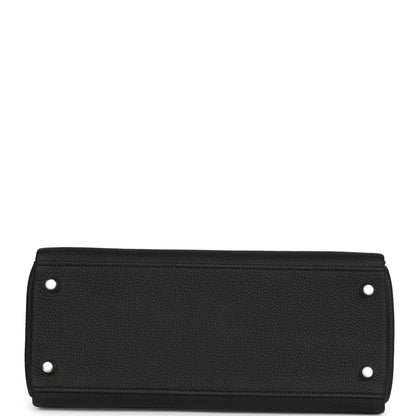 Hermes Kelly 28 Retourne Black Togo Palladium Hardware