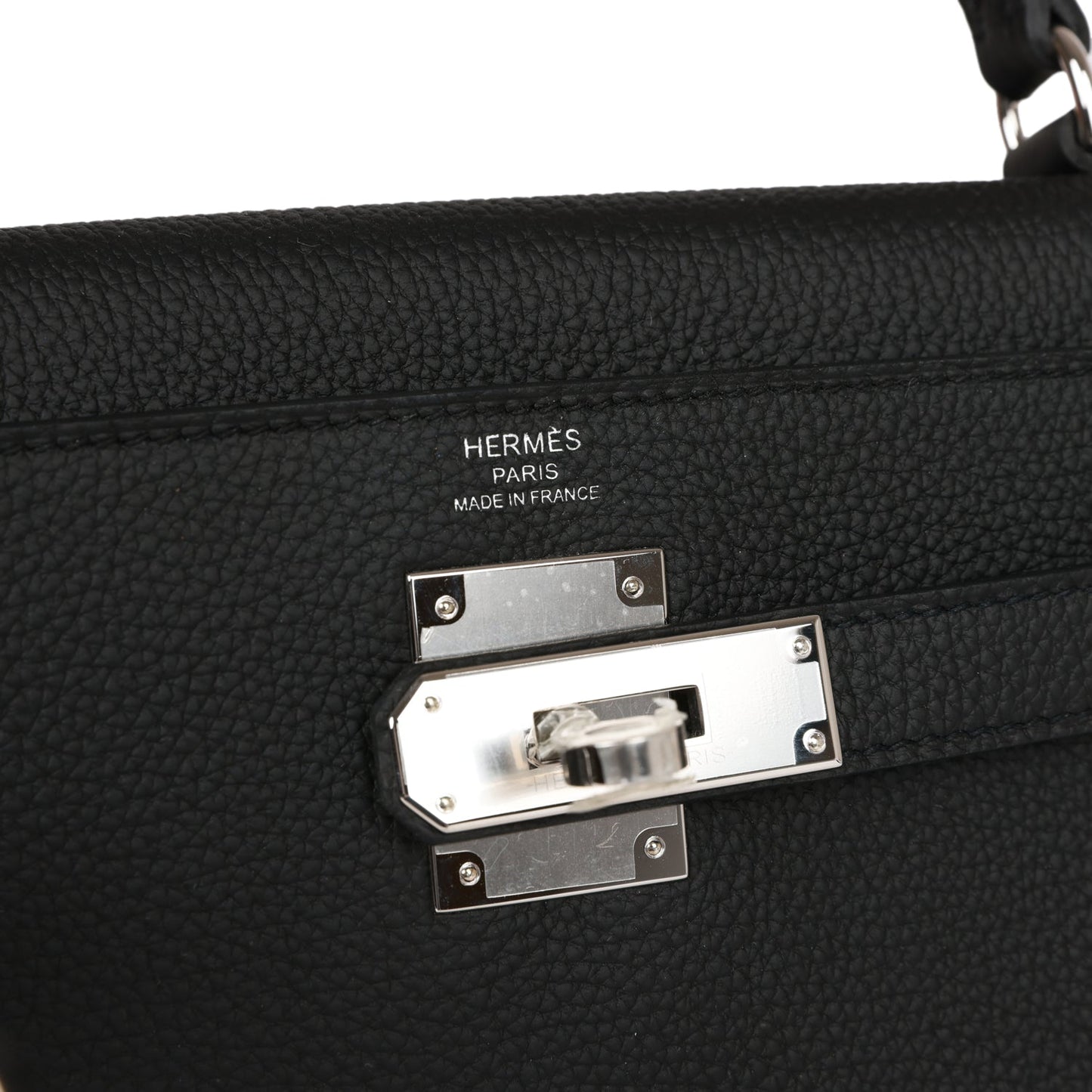 Hermes Kelly 28 Retourne Black Togo Palladium Hardware