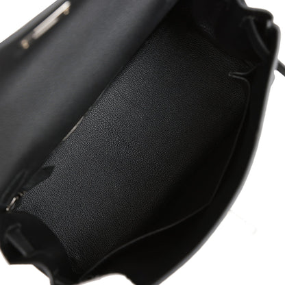 Hermes Kelly 28 Retourne Black Togo Palladium Hardware