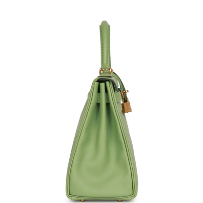 Hermes Kelly 28 Retourne Vert Criquet Evercolor Gold Hardware