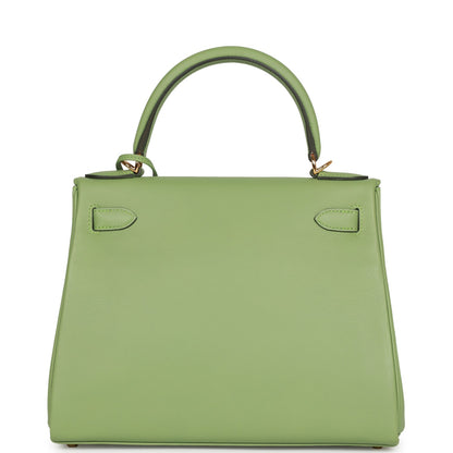 Hermes Kelly 28 Retourne Vert Criquet Evercolor Gold Hardware