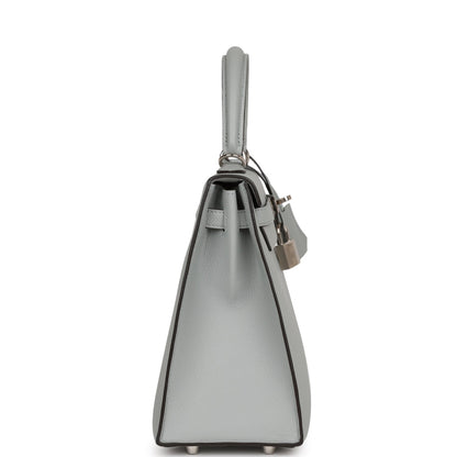 Hermes Kelly 25 Sellier Bleu Glacier Epsom Palladium Hardware