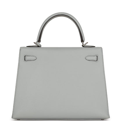 Hermes Kelly 25 Sellier Bleu Glacier Epsom Palladium Hardware