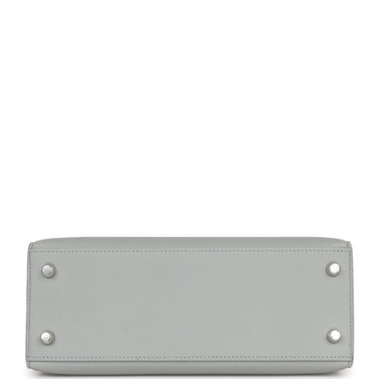 Hermes Kelly 25 Sellier Bleu Glacier Epsom Palladium Hardware
