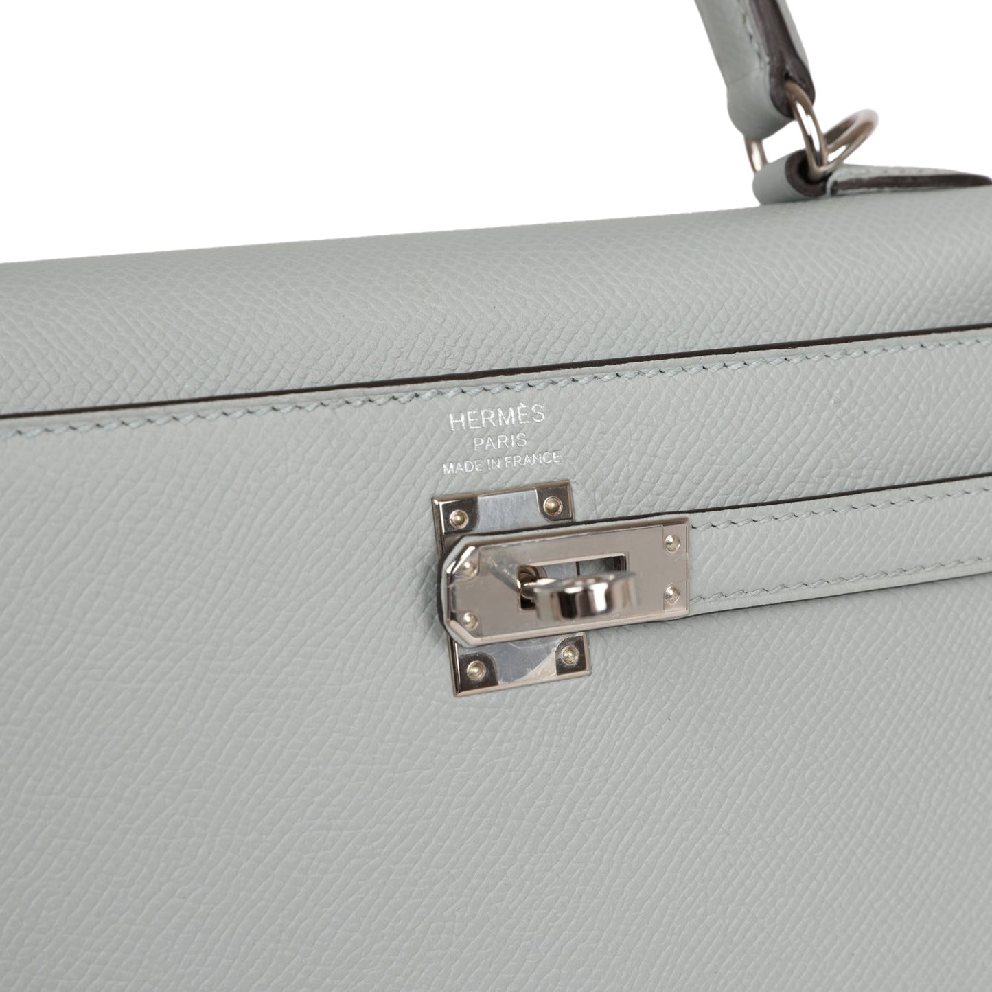 Hermes Kelly 25 Sellier Bleu Glacier Epsom Palladium Hardware