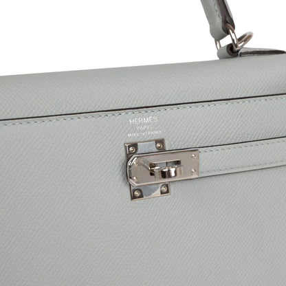 Hermes Kelly 25 Sellier Bleu Glacier Epsom Palladium Hardware