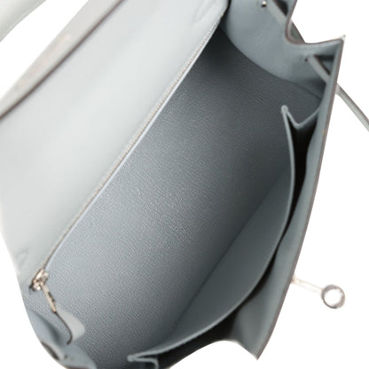 Hermes Kelly 25 Sellier Bleu Glacier Epsom Palladium Hardware