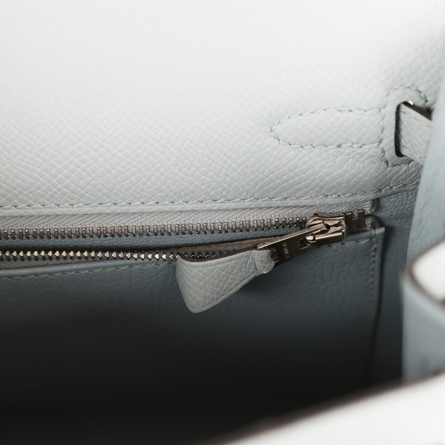 Hermes Kelly 25 Sellier Bleu Glacier Epsom Palladium Hardware