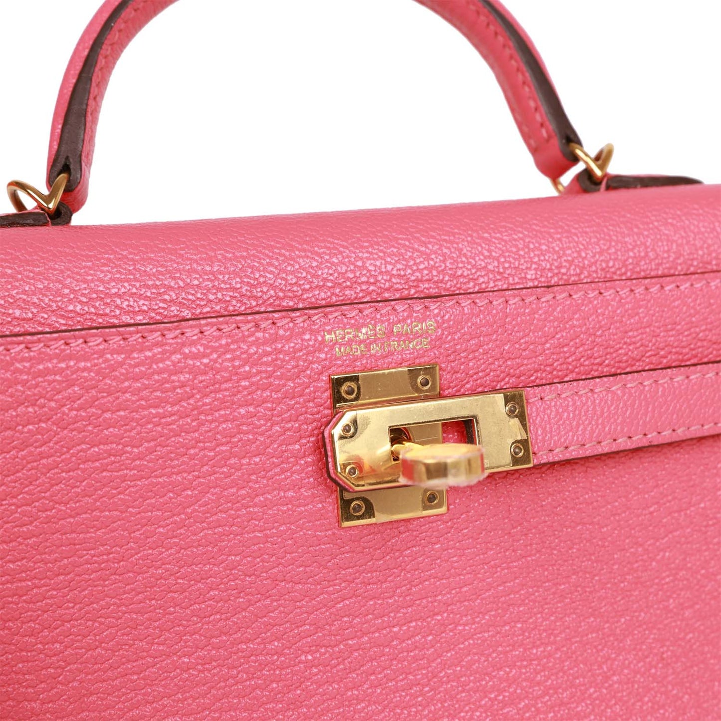 Hermes Kelly 20 Sellier Rose Lipstick Chèvre Gold Hardware