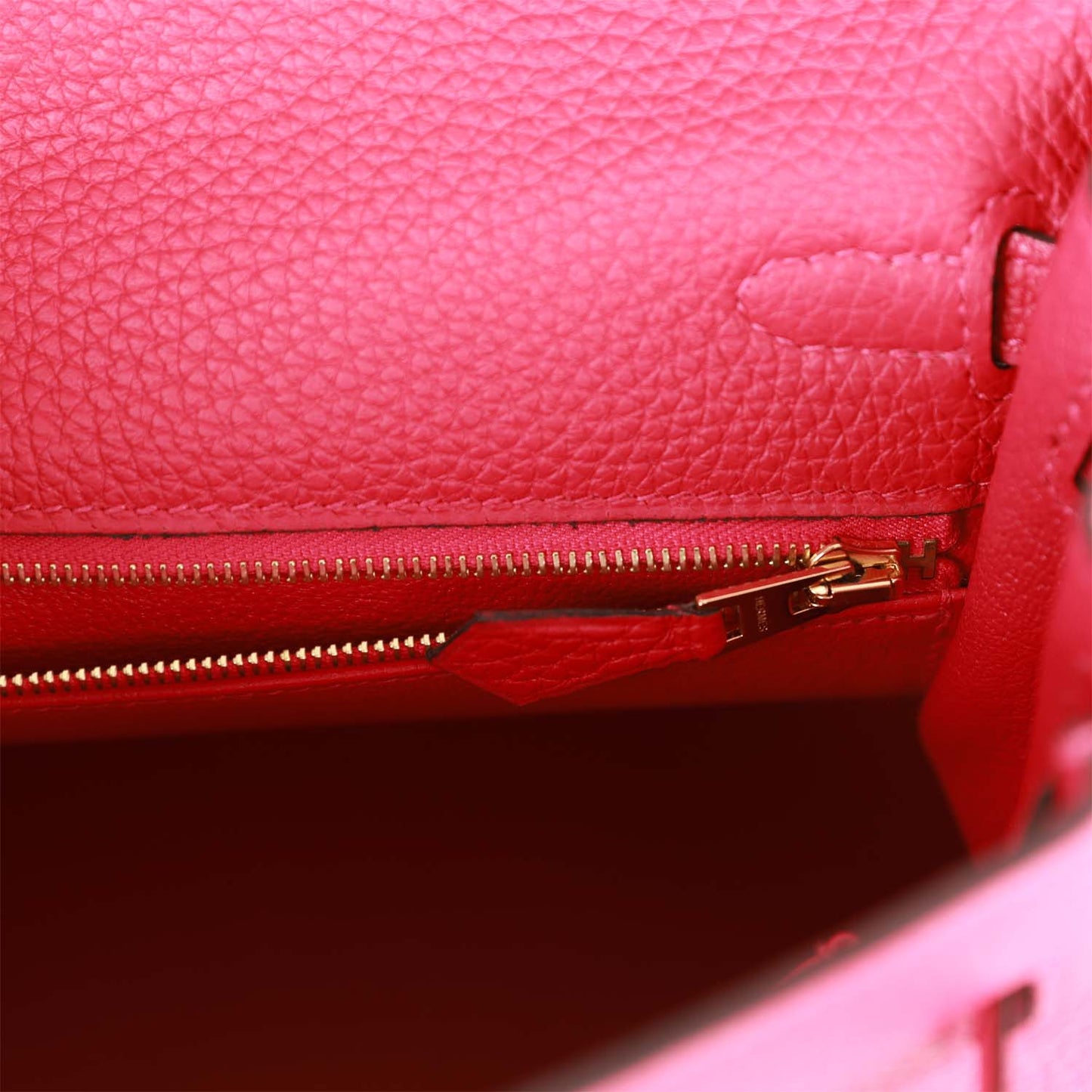 Hermes Kelly 25 Retourne Framboise Togo Gold Hardware