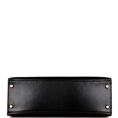 Hermes Kelly 32 Sellier Black Box Gold Hardware