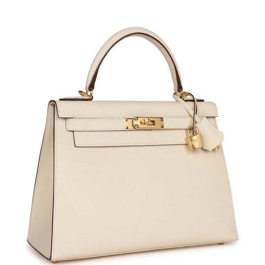 Hermes Kelly 28 Sellier Nata Epsom Gold Hardware