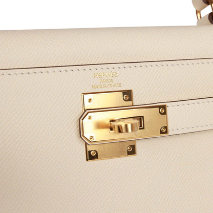 Hermes Kelly 28 Sellier Nata Epsom Gold Hardware