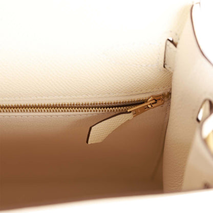 Hermes Kelly 28 Sellier Nata Epsom Gold Hardware