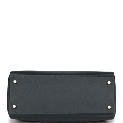 Hermes Kelly 28 Retourne Vert Rousseau Evercolor Gold Hardware