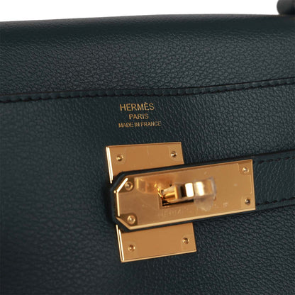 Hermes Kelly 28 Retourne Vert Rousseau Evercolor Gold Hardware