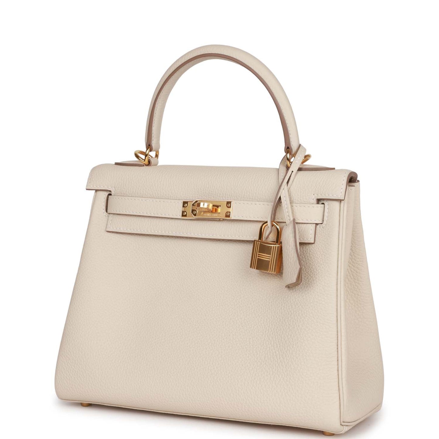 Hermes Kelly 25 Retourne Craie Togo Gold Hardware